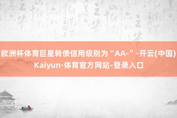 欧洲杯体育巨星转债信用级别为“AA-”-开云(中国)Kaiyun·体育官方网站-登录入口