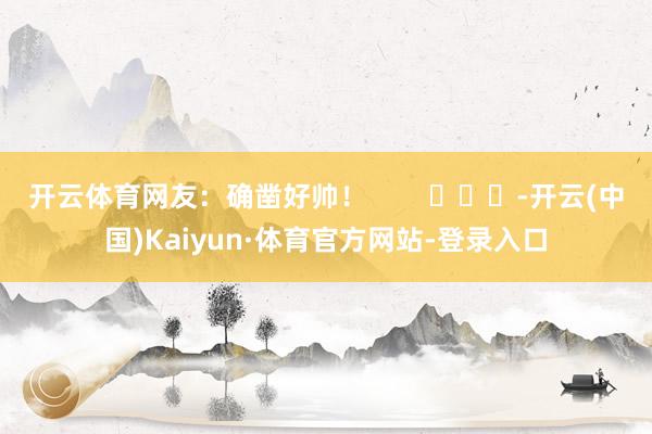 开云体育网友：确凿好帅！        			-开云(中国)Kaiyun·体育官方网站-登录入口